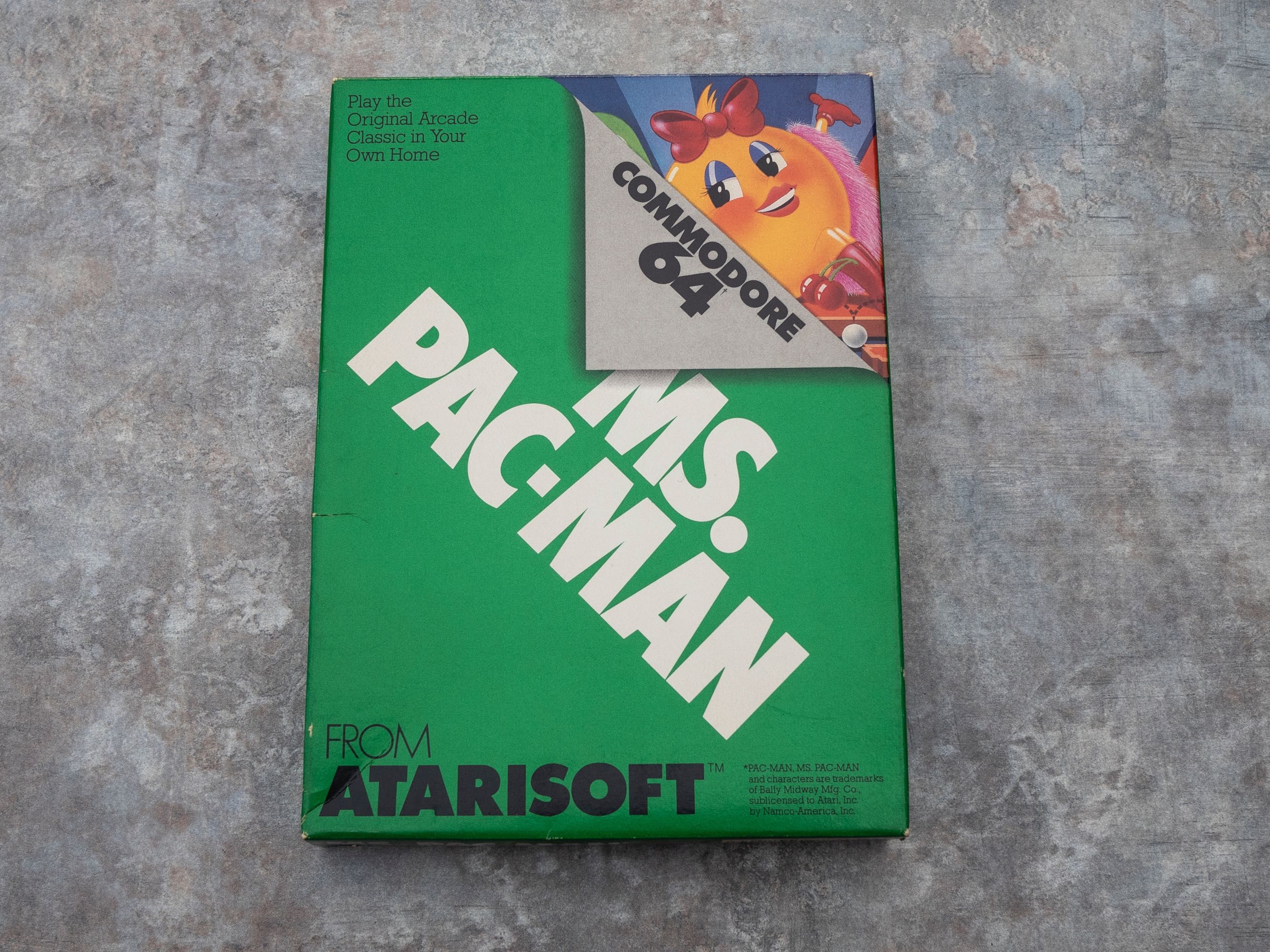 Atari Ms. Pac Man. Wersja dla Commodore 64. Cartridge w pudełku