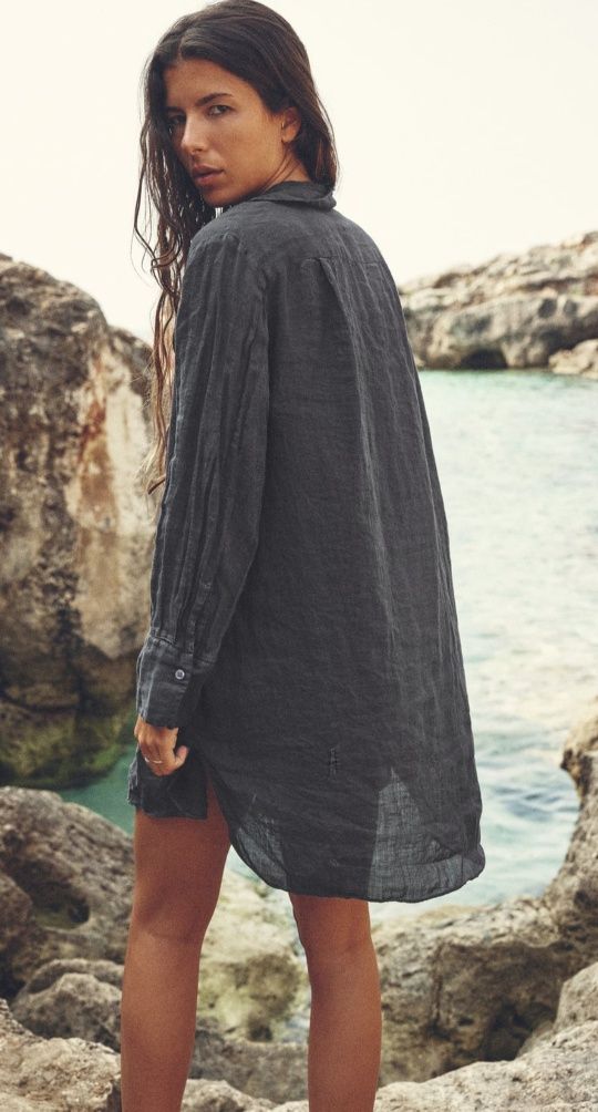 Koszula tunika z ramii na plażę na strój Zara r. XS S