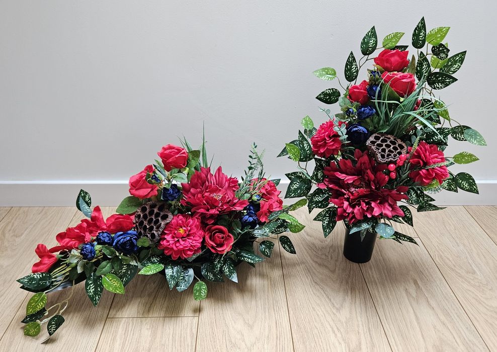 Dekoracja, kompozycja na grób, kwiaty na Wszystkich Świętych