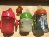 Детские бутылочки-чашки непроливайки