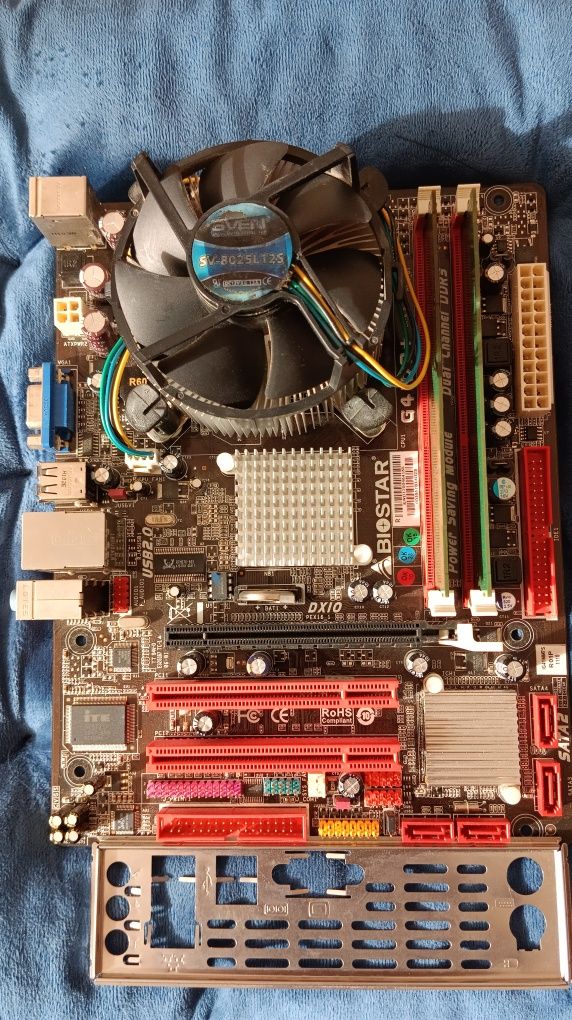 Комплект. Мат. Плата Biostar G41D3+  ОЗУ 4 Гб DDR 3. cpu Xeon e5450.