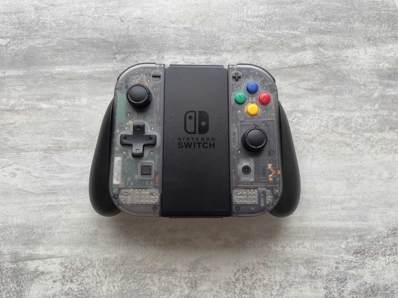 Ігрова приставка Nintendo Switch V1 (з кастомними прозорими Joy-Con)