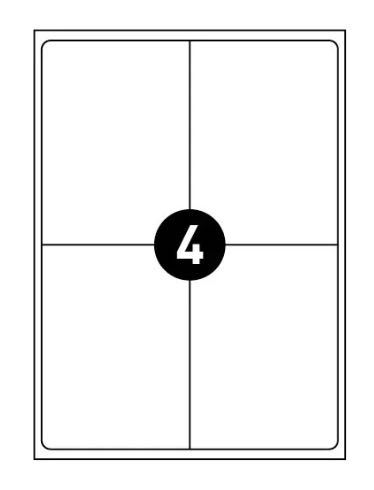 Etykiety samoprzylepne A4  4x105x148 mm białe 100 arkuszy 400 sztuk