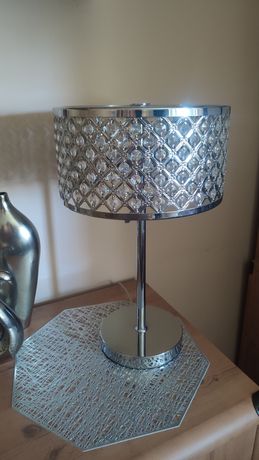 Lampka lampa Glamour kryształy srebrna