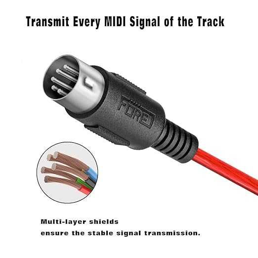 FORE 2-pak 5-pinowy kabel DIN na 5-pinowy DIN MIDI 0,3 M 2 sztuki