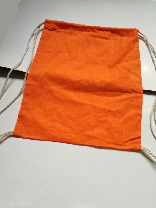 plecak plecaczek worek pomaranczowy plocienny nowy