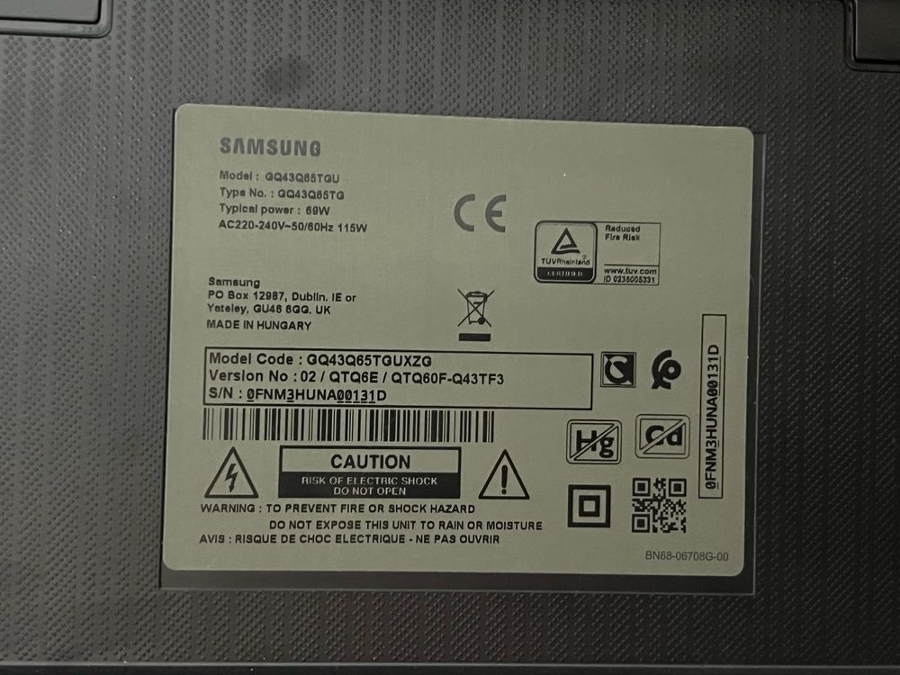 Телевізор Samsung GQ43Q65TGU з Німеччини