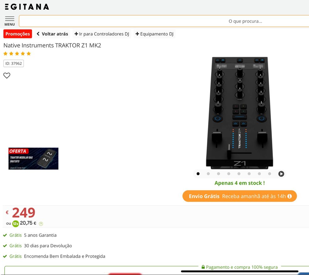 Native Instruments TRAKTOR KONTROL Z1 MK2 Novo caixa fatura garantia