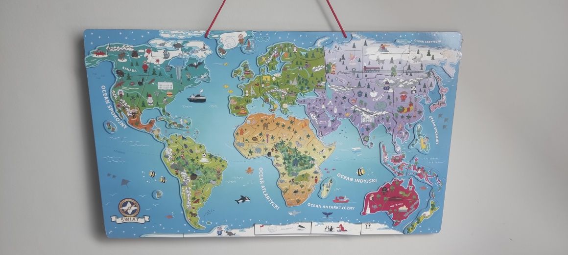 Magnetyczna mapa świata, obraz