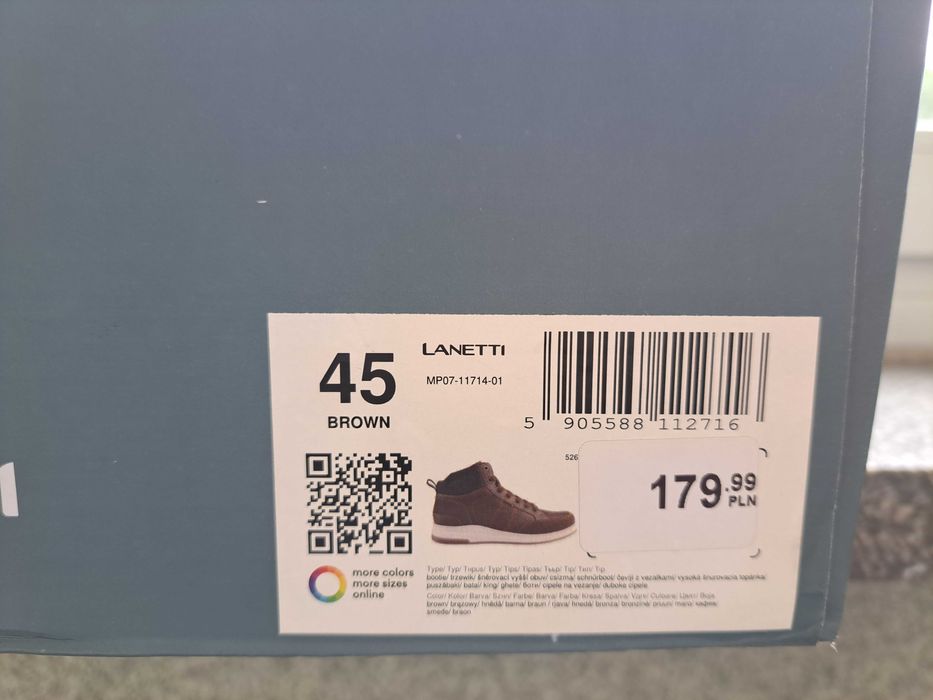 LANETTI buty męskie - rozmiar 45