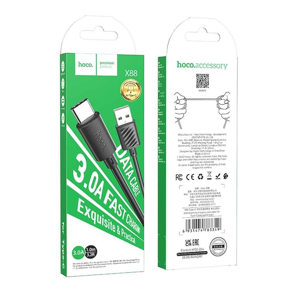 HOCO kabel USB do Typ C 3A 1m czarny