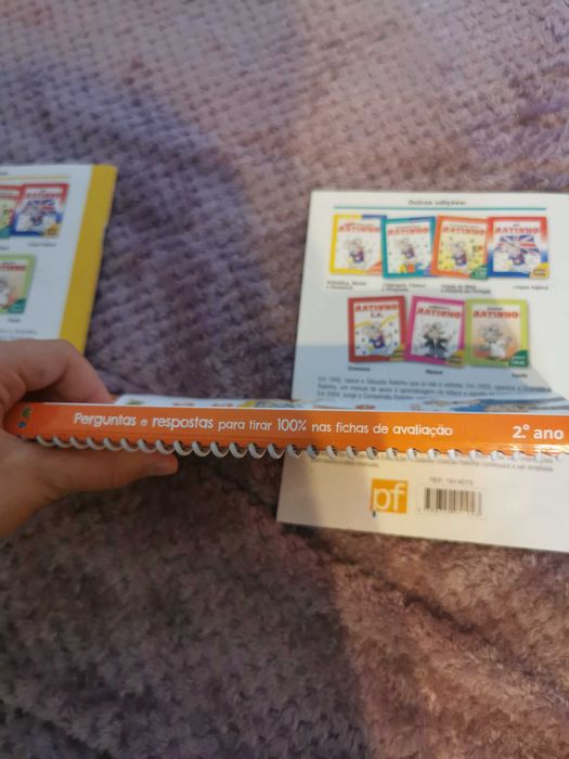 Conjuntos de livros da escola e um livro grande para ler todos os dias