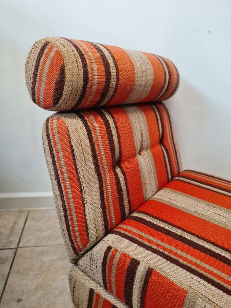 Fotel rozkładany, sofa jednoosobowa lata 70.vintage design,Mid-century