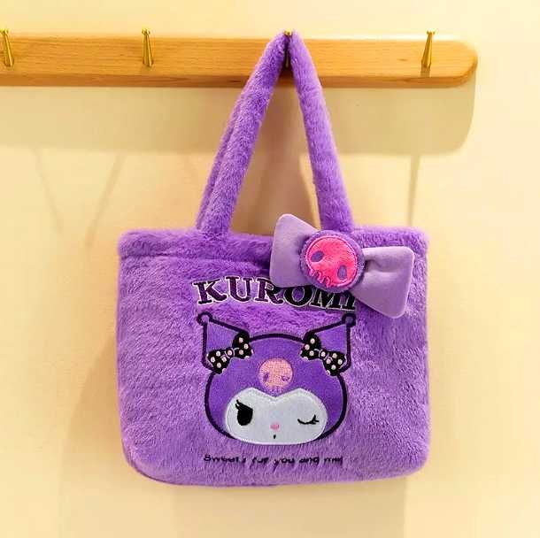 Kuromi piękna słodka pluszowa mięciutka futrzana torba Sanrio Kawaii