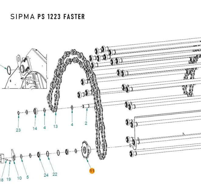 Koło 12 Zębów Sipma  Farma Faster Fortis Z-279 Z-569