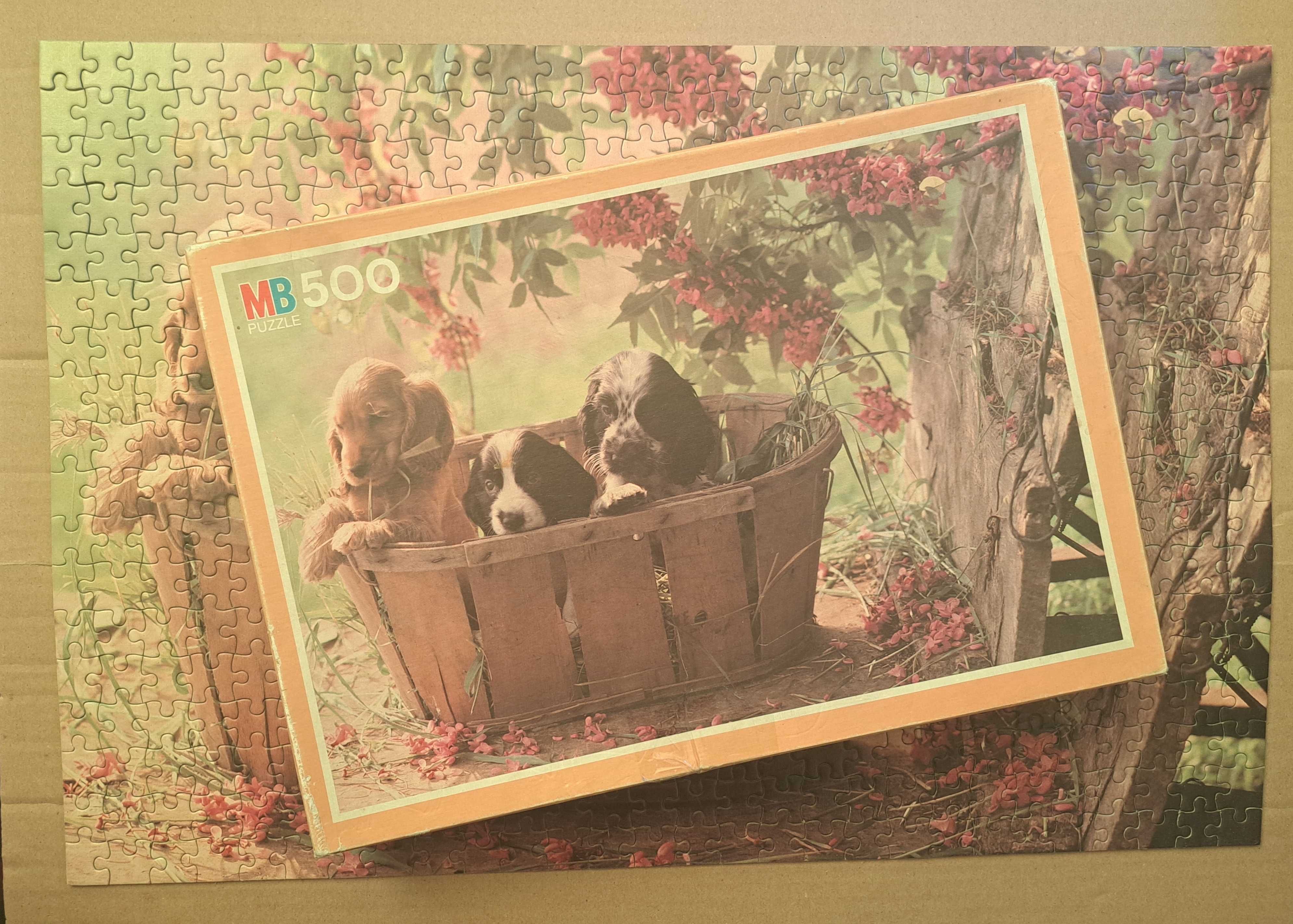 Puzzle Szczeniaki/Psy w koszyku, 500 el. MBpuzzle