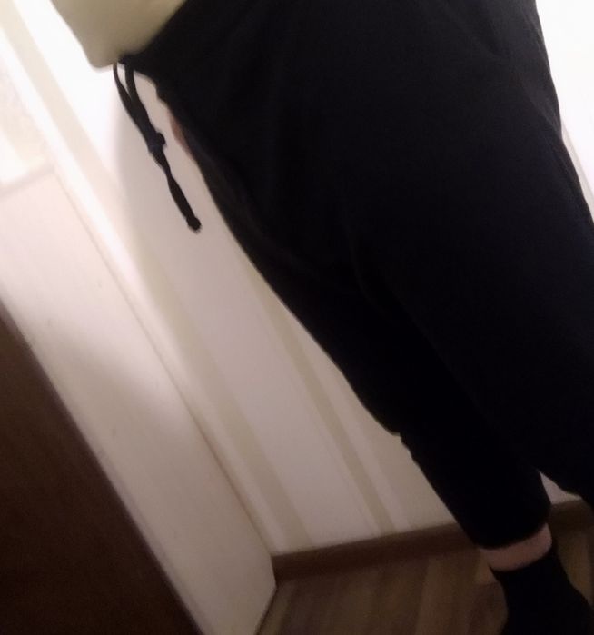 Чорні стильні чоловічі бріджи PULL & BEAR із молніями, розмір L