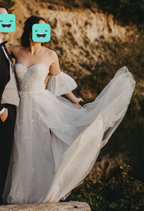 Gorsetowa suknia ślubna boho