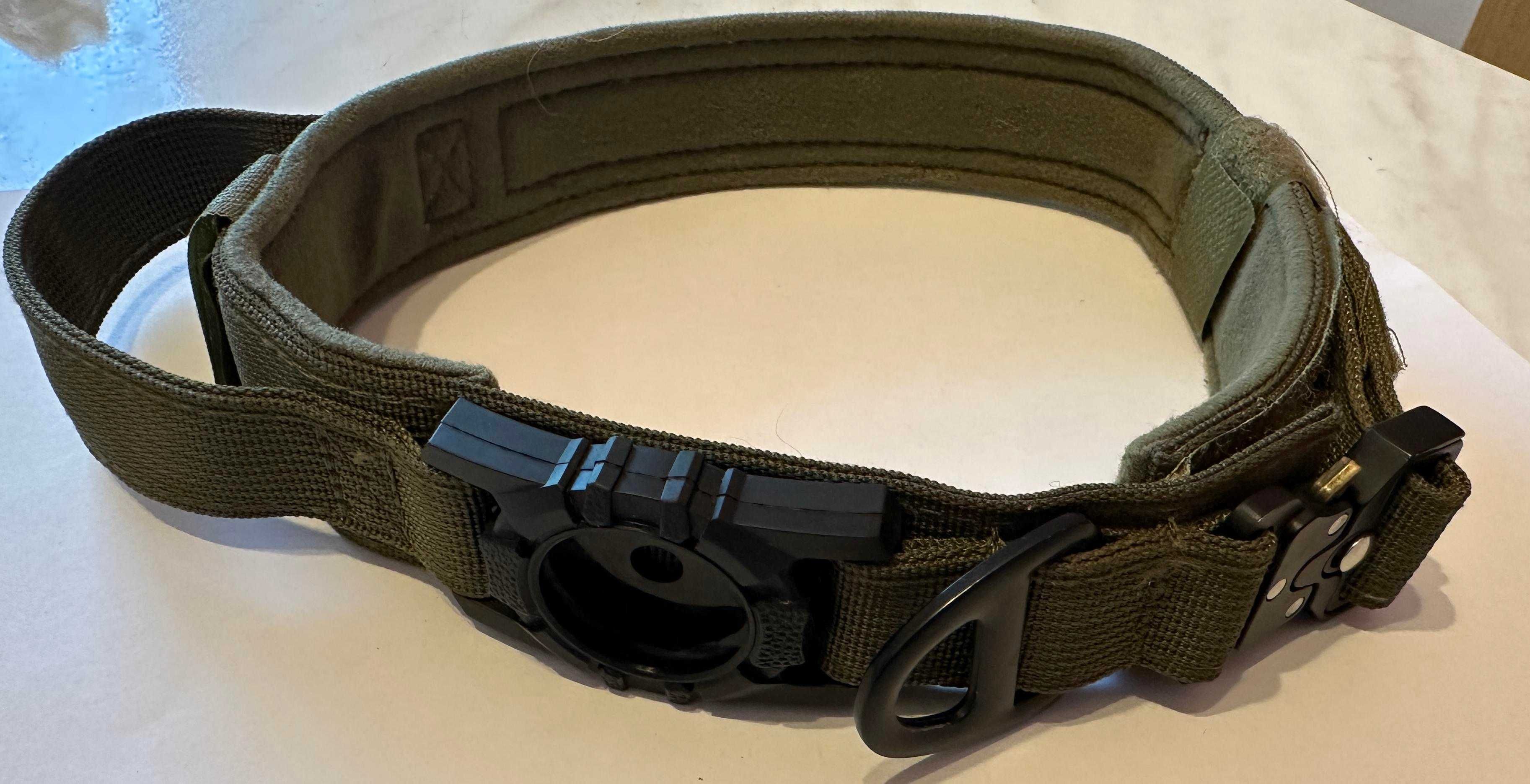 Obroża taktyczna dla psa nylon z uchwytem Air Tag Apple rozm. L