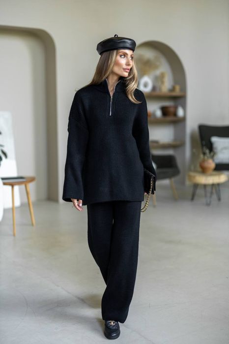 Зимовий в'язаний костюм жіночий Зимний женский вязаный костюм