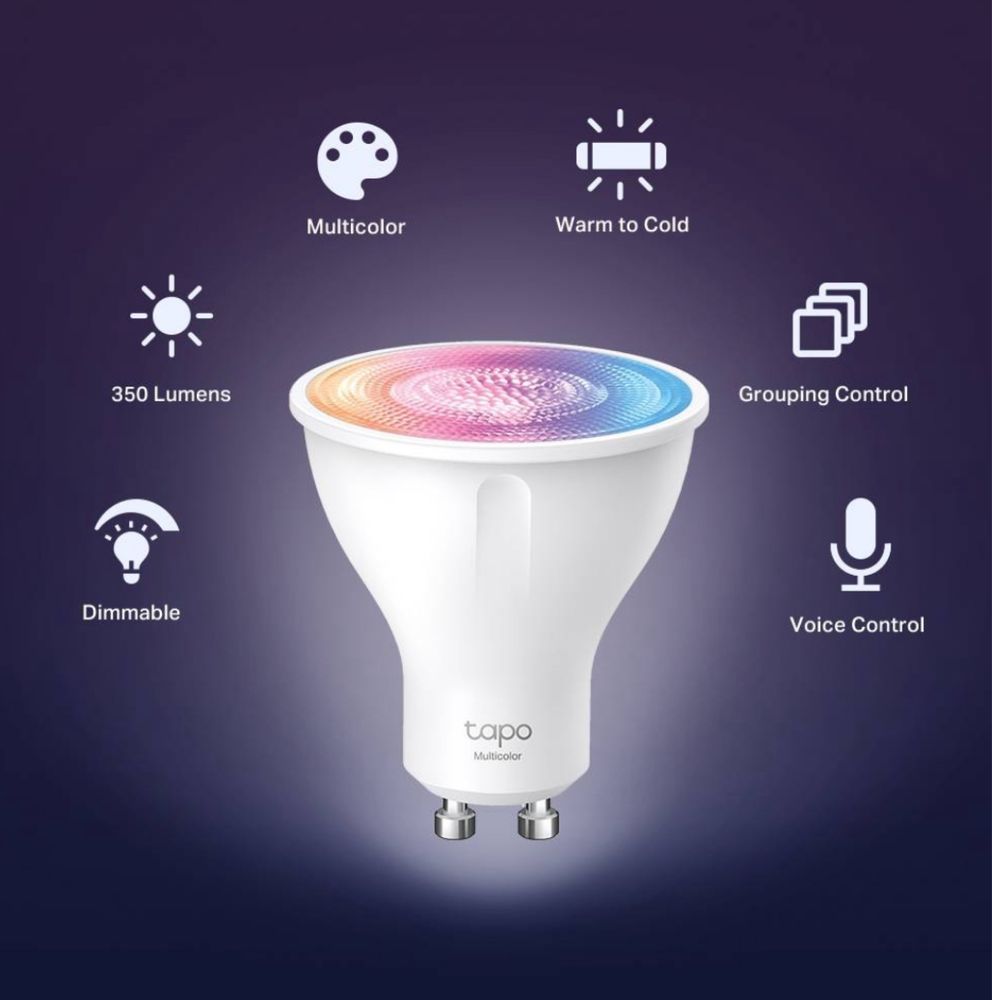 Lampadas inteligentes GU10 Tapo multicor