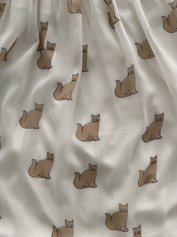 Vestido Zara M padrão gatos