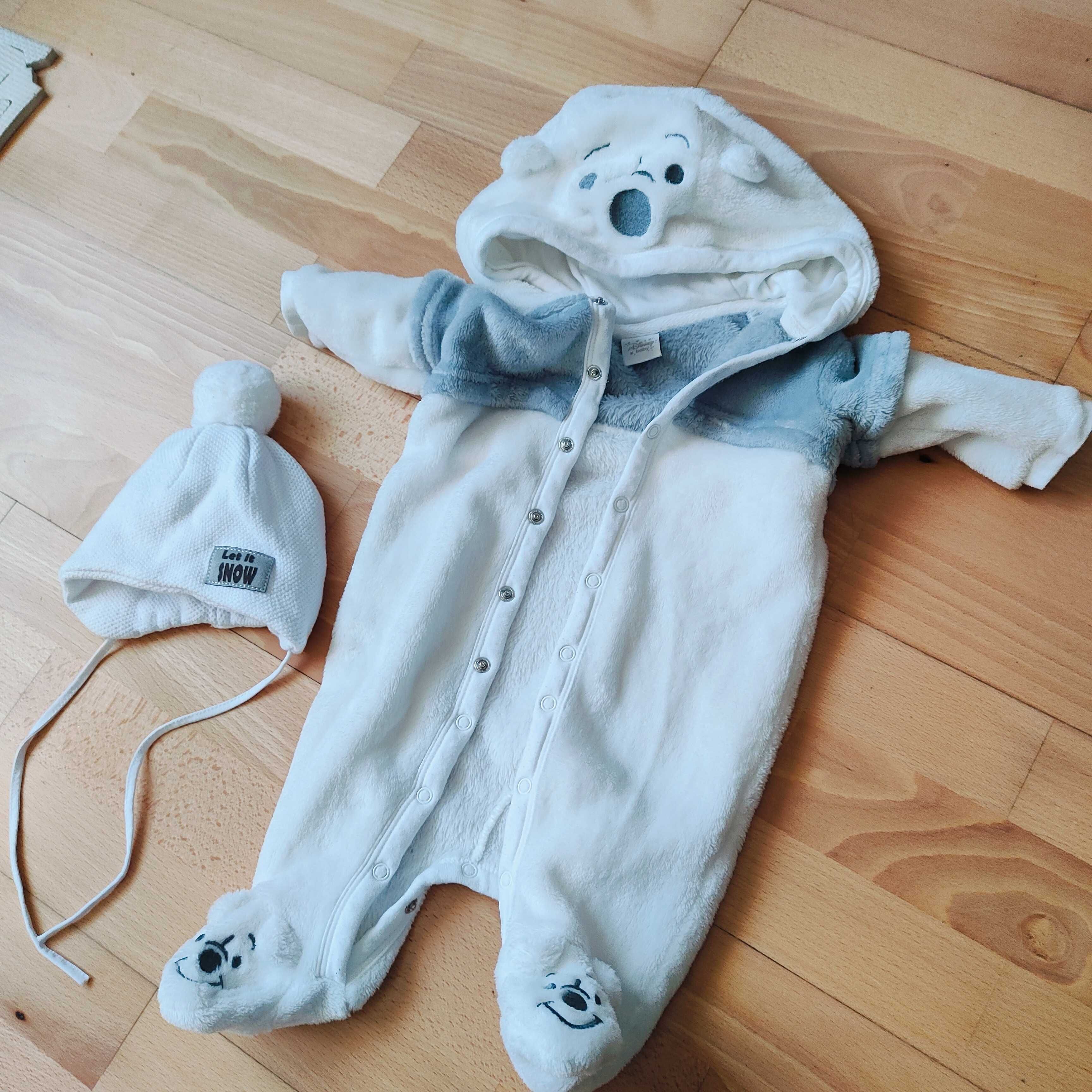 Czapka i pajacyk ocieplany dla noworodka