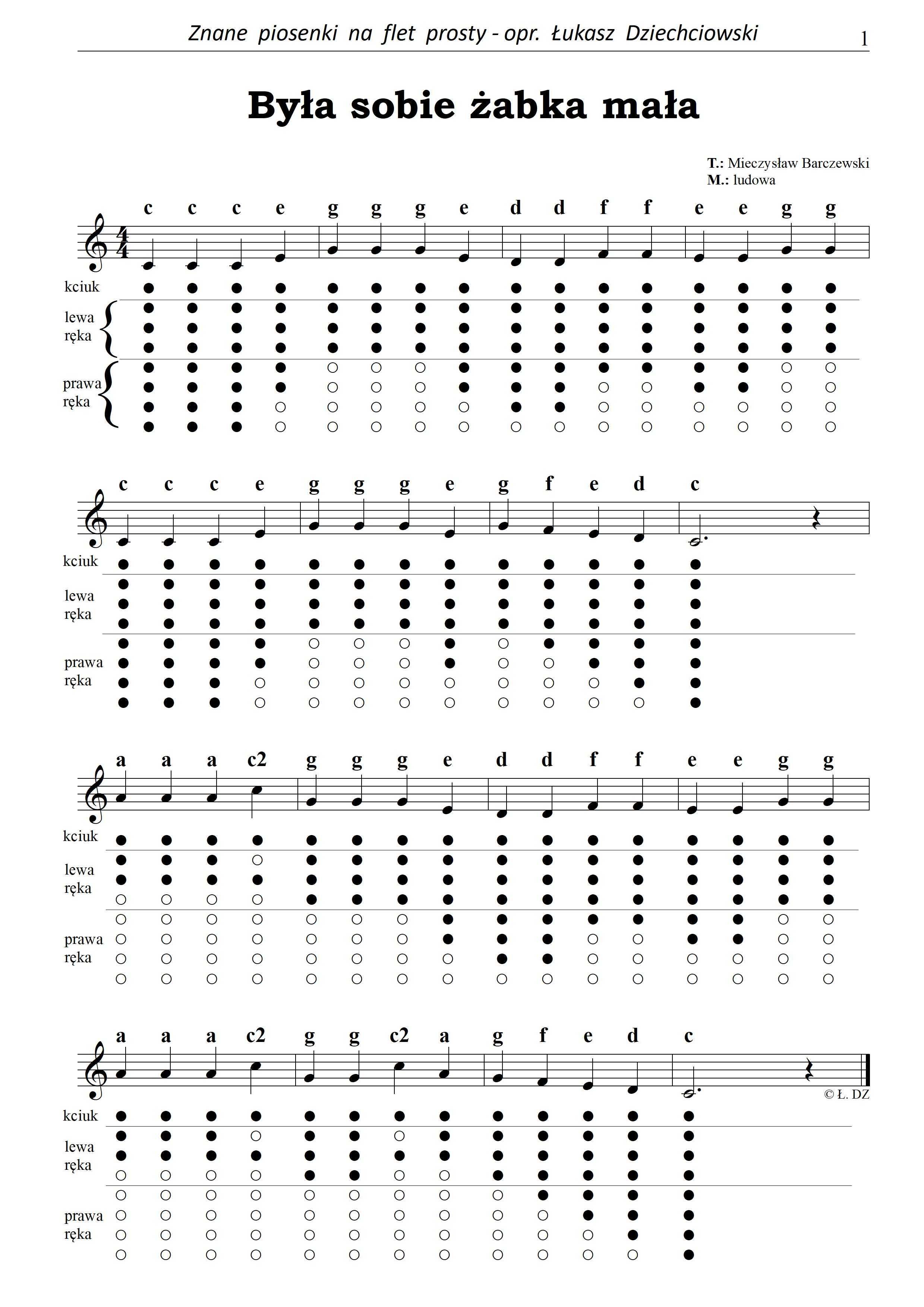 Piosenki na flet prosty - nuty, tabulatura, mp3, 26 piosenek, nowe