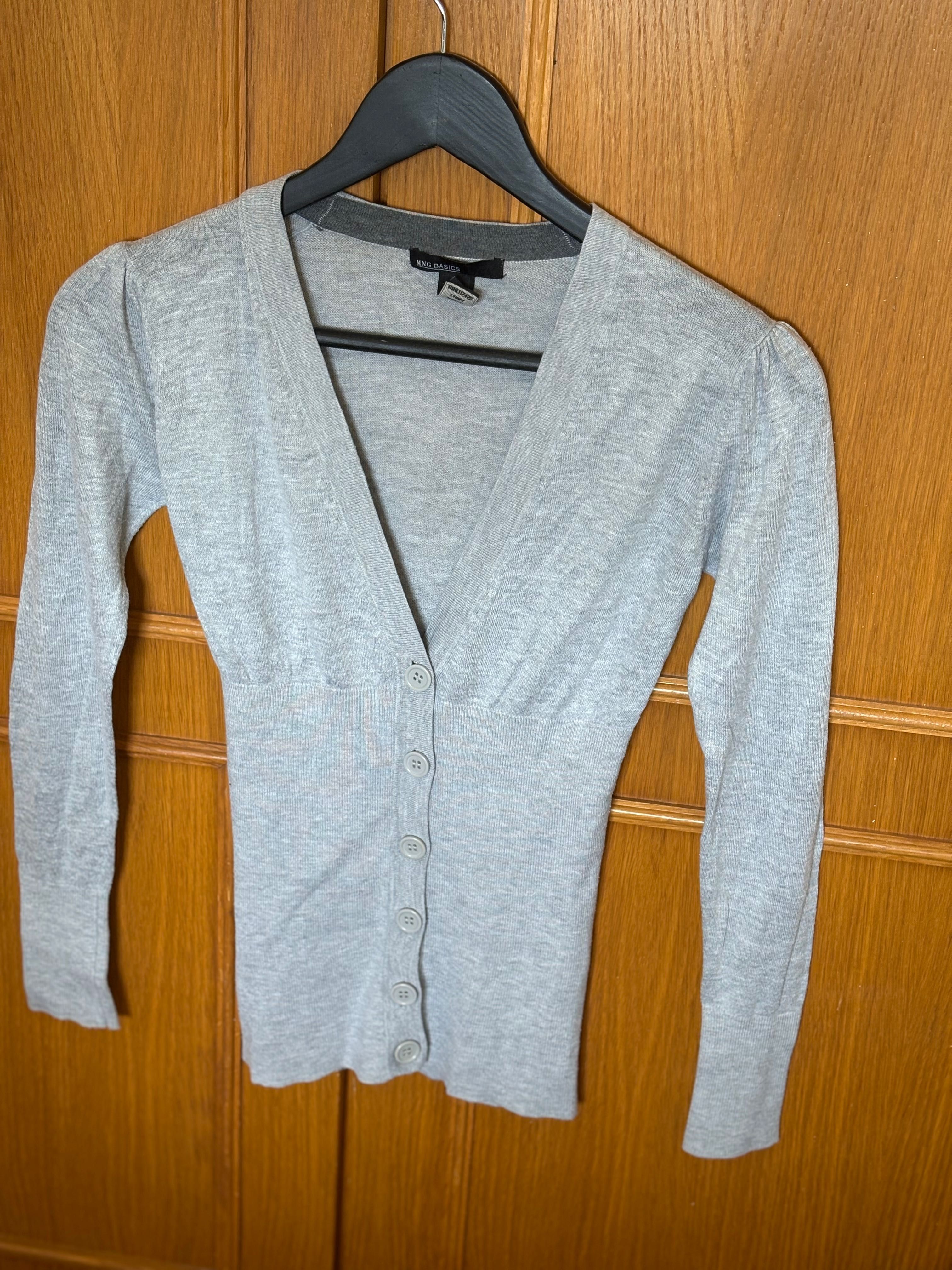 Casaco de Malha Cinza MnG Basics – S, Ajustado