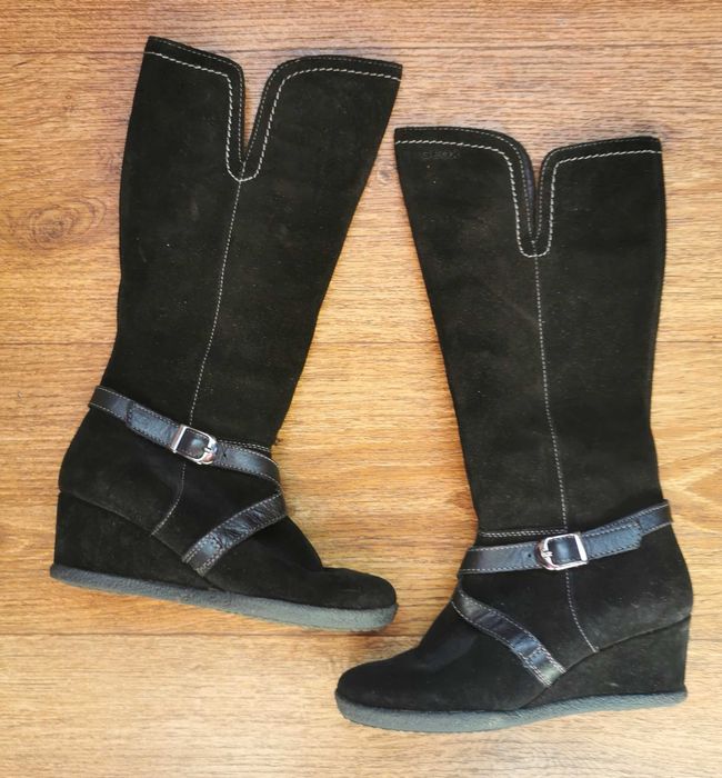 Сапоги Джеокс Geox черные замшевие 36 размер