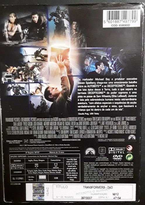 6 filmes DVD Tranformers - Riddick - Mito - River - Limite