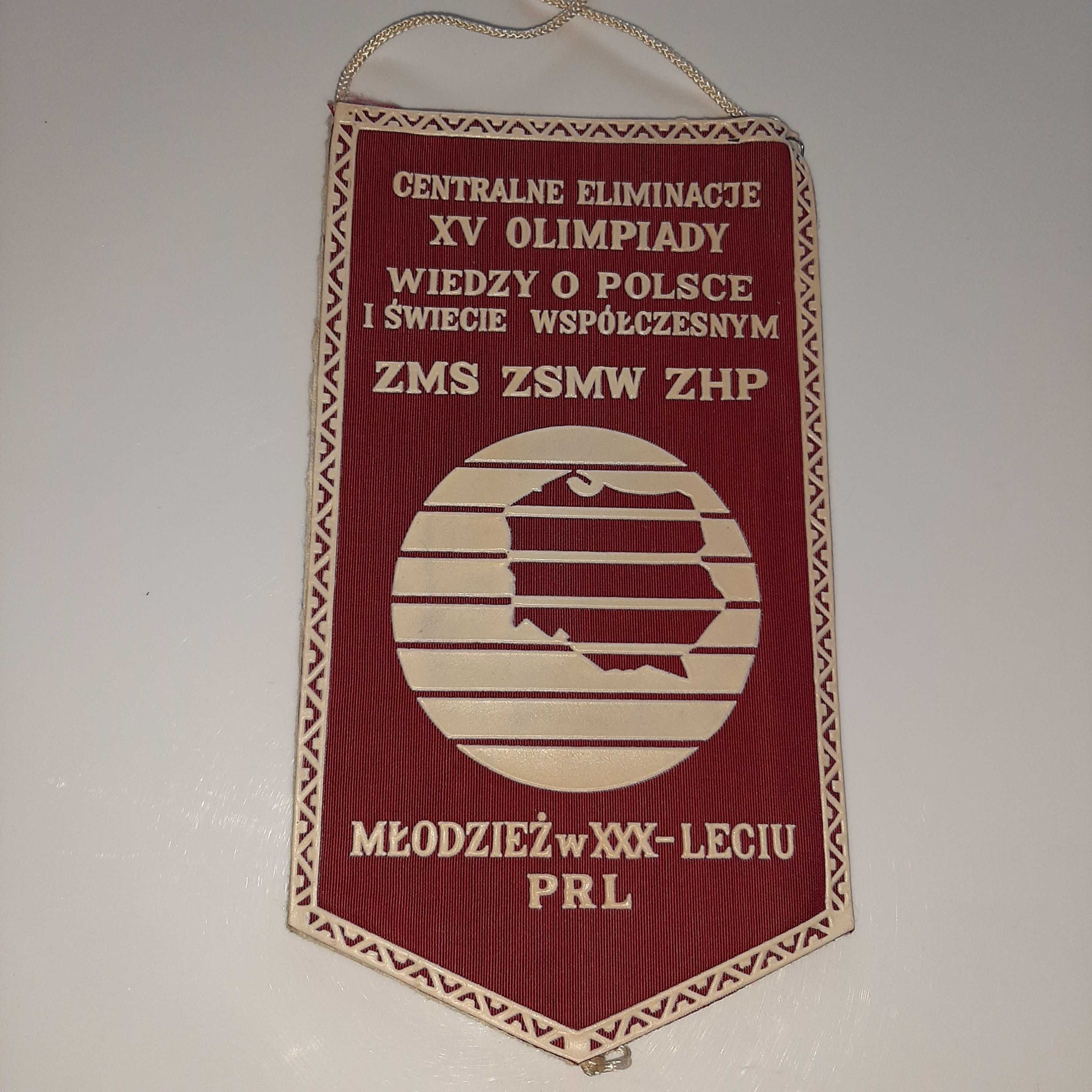 Proporczyk ZHP ZMS Olimpiada Wiedzy o Polsce Lublin Herb