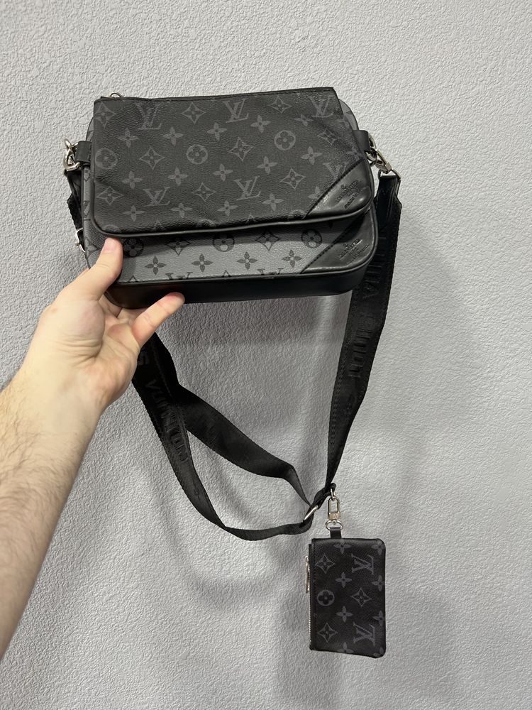 Мужская сумка через плечо 3в1 Louis Vuitton/Чоловіча сумка луи виттон
