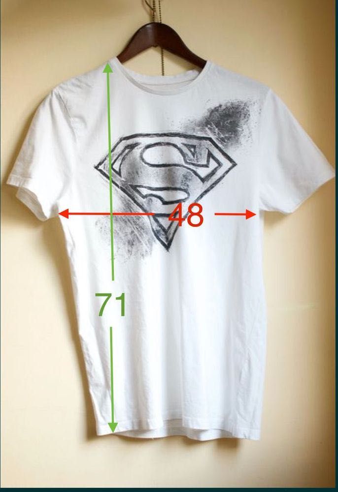 Biała koszulka męska krótki rękaw motyw Superman T-shirt M