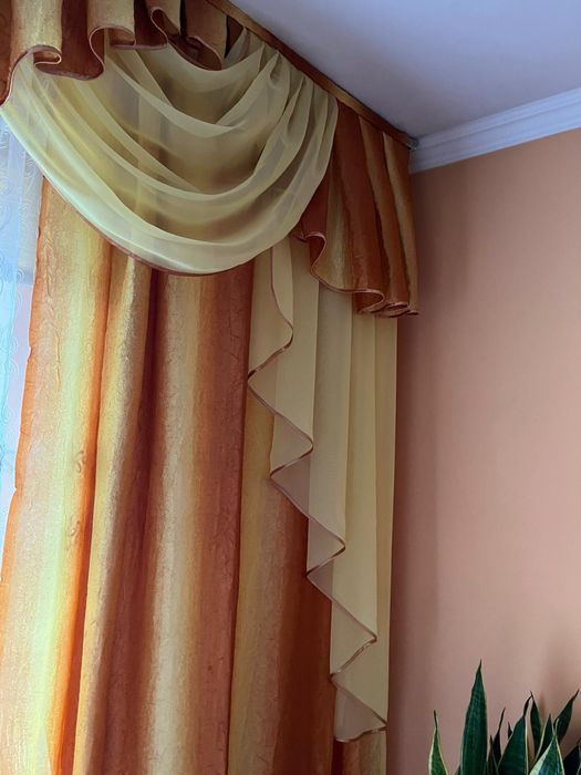 Komplet zasłon z lambrekinem