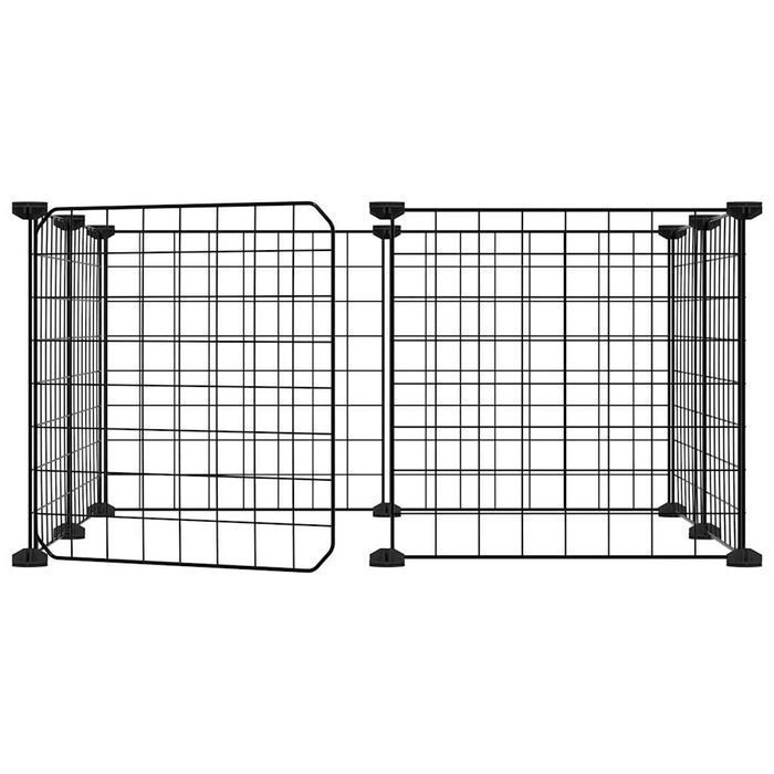 Vidaxl Klatka Dla Zwierząt Z Bramką, 8 Paneli, Czarna, 35X35 Cm, Stal