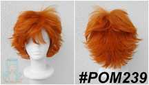 Krótka ruda pomarańczowa peruka nastroszona męska cosplay wig rudy