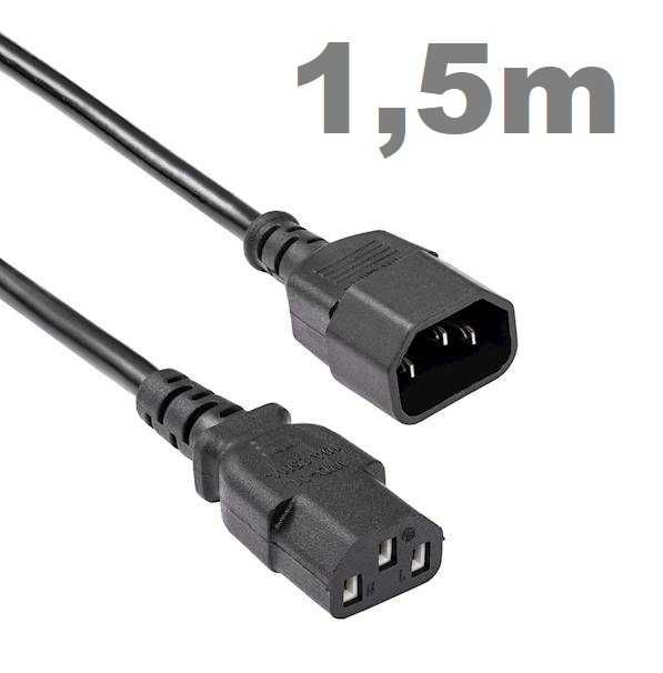 Kabel przedłużacz C13 C14 zasilający serwerowy 1,5m * Video-Play