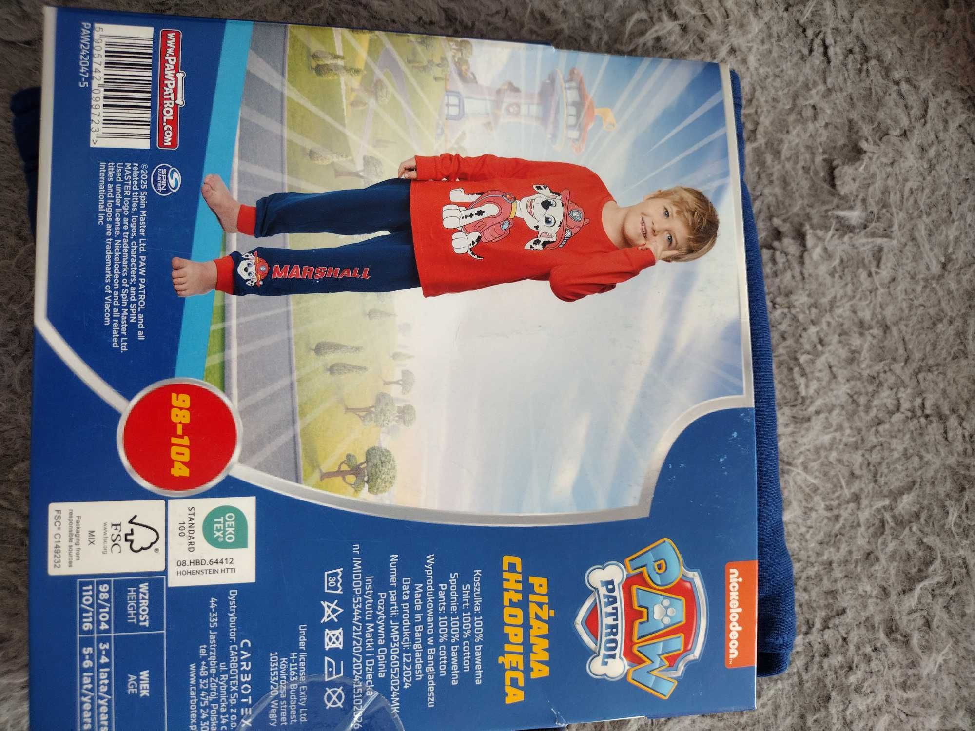 Piżama dwuczęściowa 98-104 dla chłopaka Marshall Paw patrol psi patrol