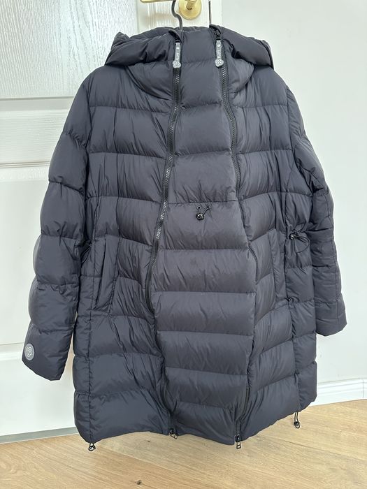 Fluff kurtka/płaszcz puchowa 3w1 M/L puch pierze ciążowa nosidło puff