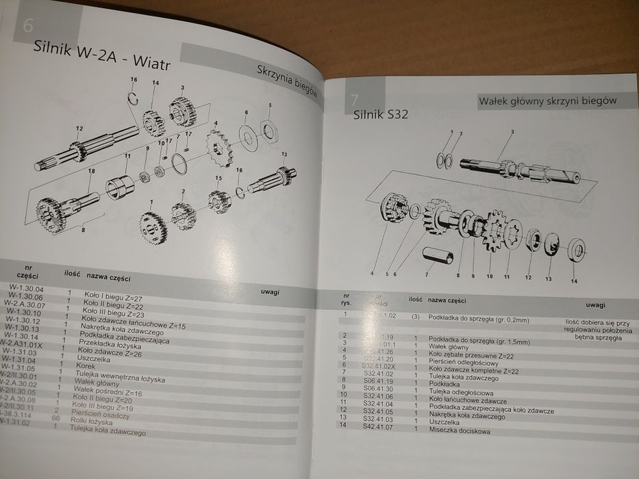 Instrukcja obsługi katalog czesci rama silnik s32 s34 shl m11
