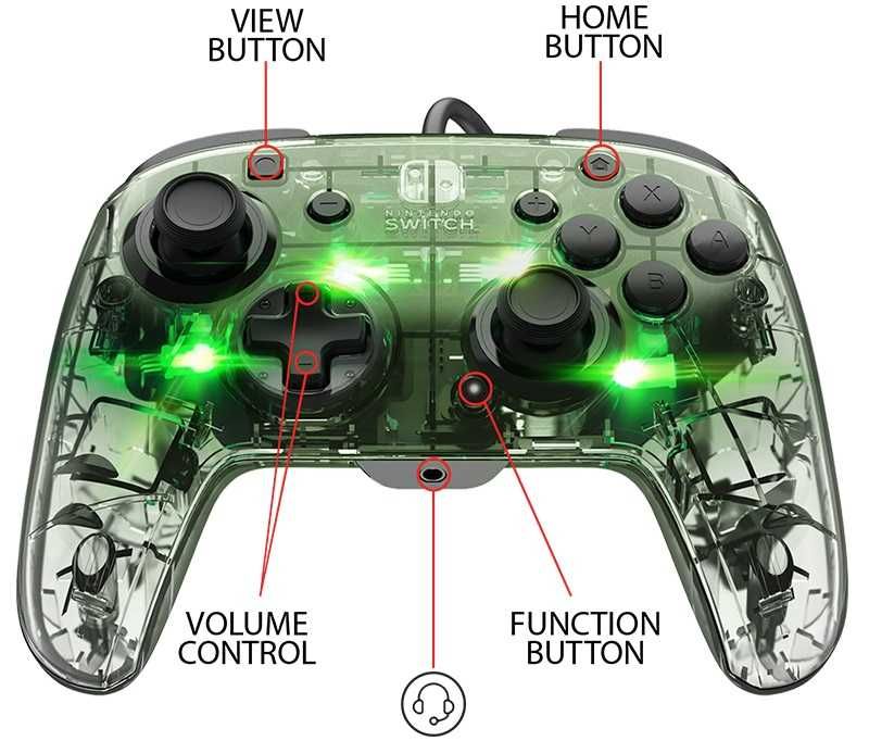PDP SWITCH GamePad FACEOFF Delux Audio Afterglow