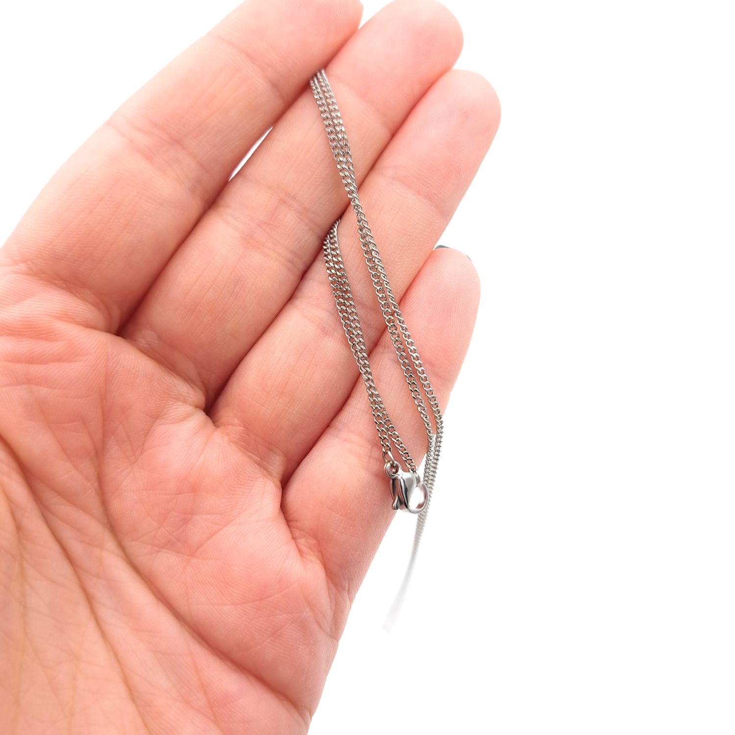 Łańcuszek Srebrna Pancerka 45cm / 1,5mm - Stal chirurgiczna