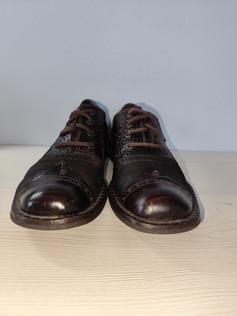 Eleganckie skórzane mokasyny męskie 41