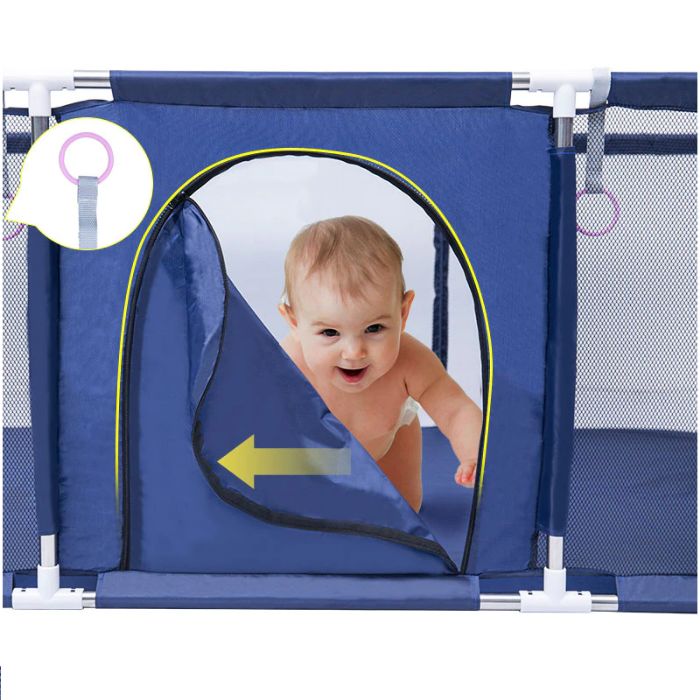 Parque Infantil Azul – Rectangular / 190x129cm / Cesto – PROPREMIUM