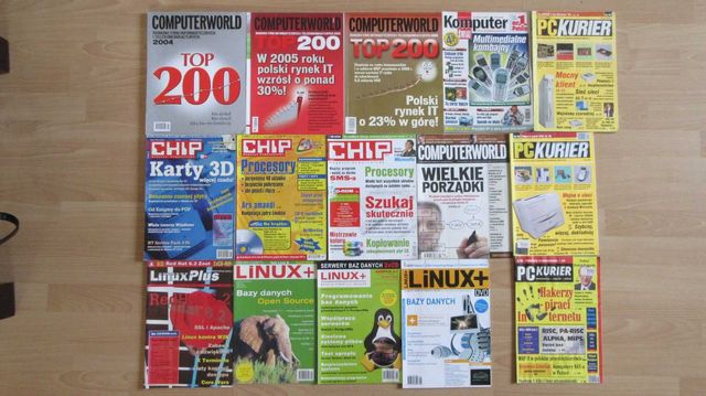 Lata '90, '00: Linux+ PCKurier CHIP Computerworld Komputer Świat