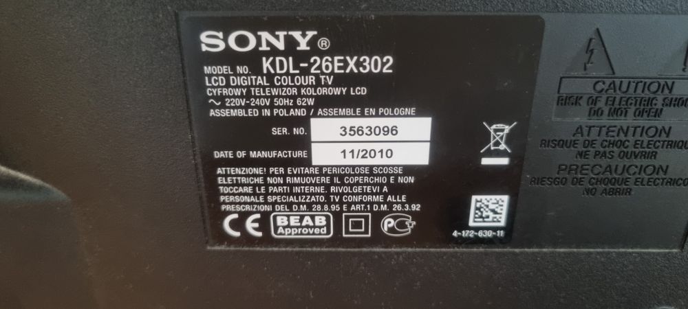 TV Sony Bravia 26'cali LCD