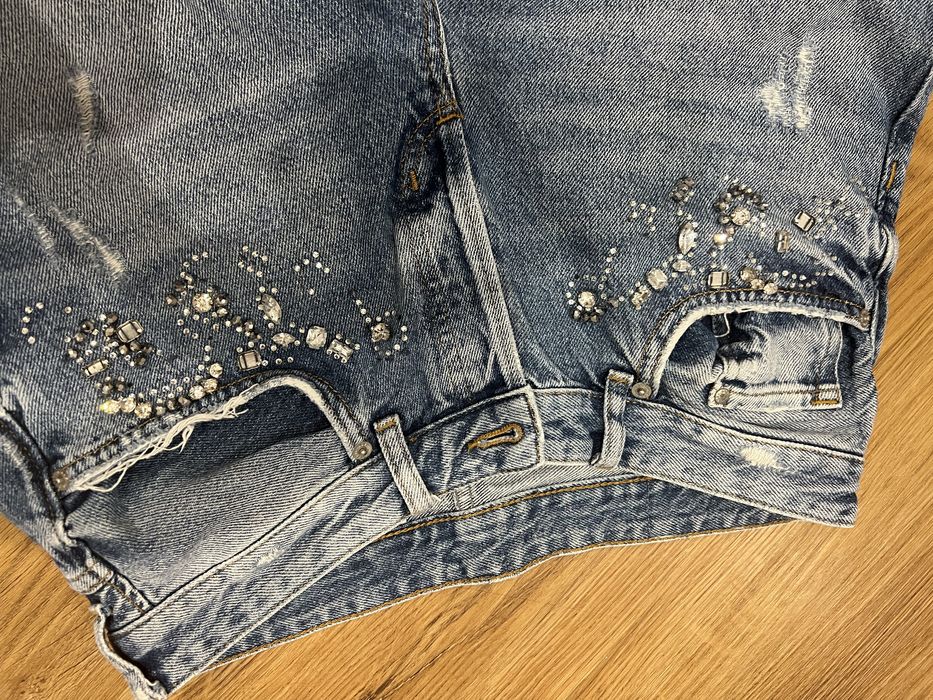 Spodenki z dlugą nogawką - jeansowe S