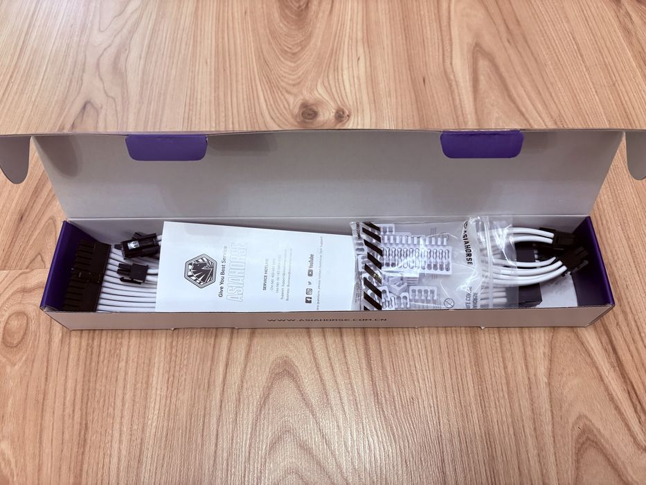 Przedłużki PSU AsiaHorse White białe zasilacz