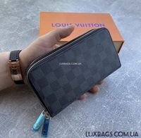 Мужской кошелек Louis Vuitton на две молнии гаманець чоловічий